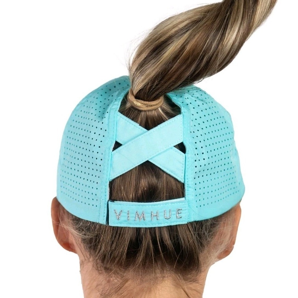 Vimhue Womens Barton Hills Ponytail Hat Blue X-Back Breathable Athletic Cap